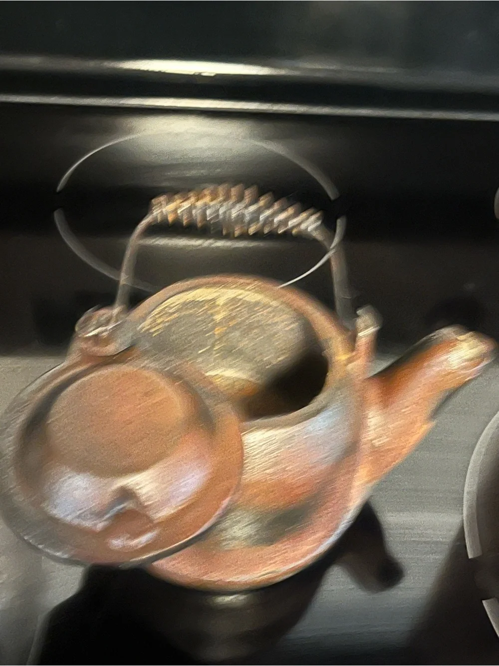 Cast Iron Teakettle Kettle - Brown Rustic Finish